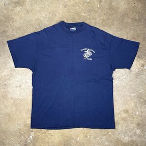 Vintage Auburn Marines Graphic T-Shirt Unisex XL Navy Blue‎ USMC Single Stitch